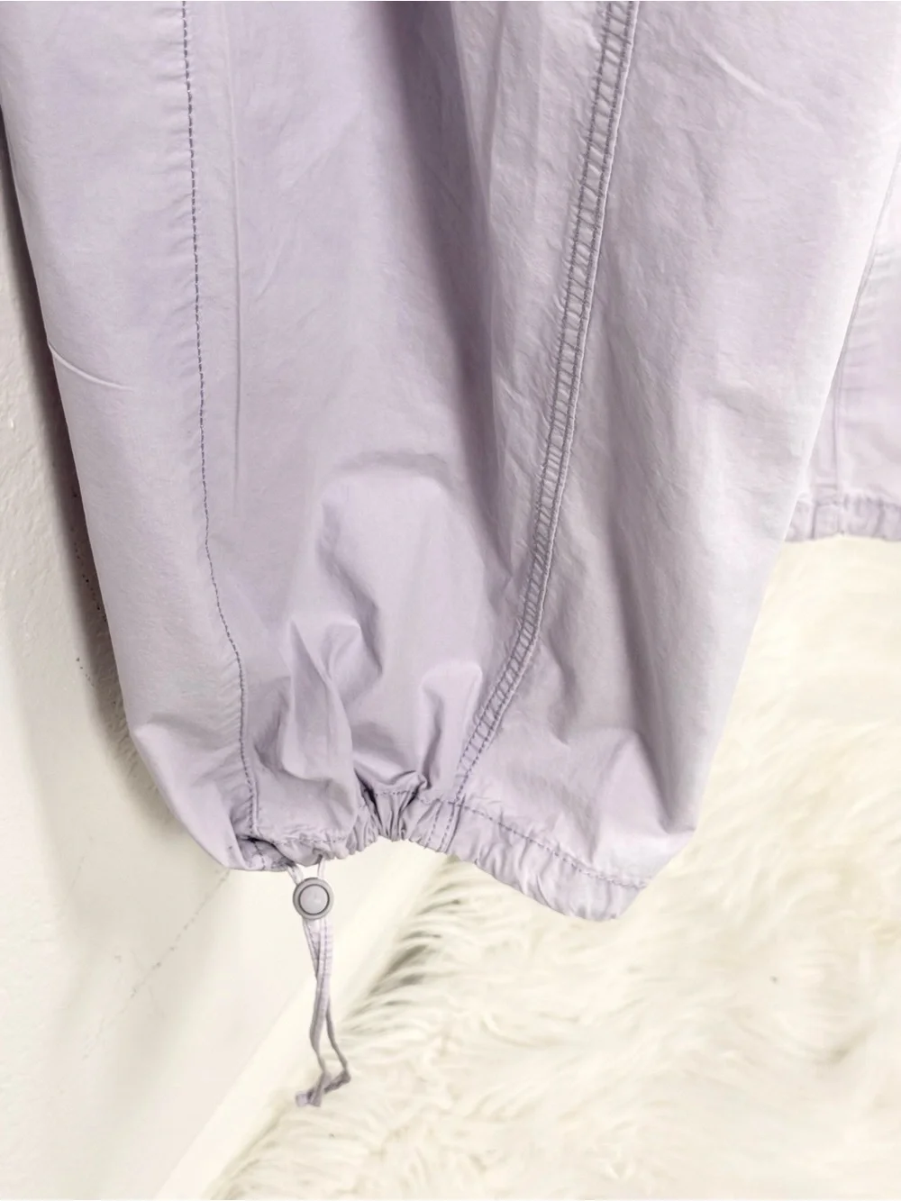 ZARA Lilac Cotton Parachute Cargo Pants Elastic Drawstring M Y2K Gorpcore Casual